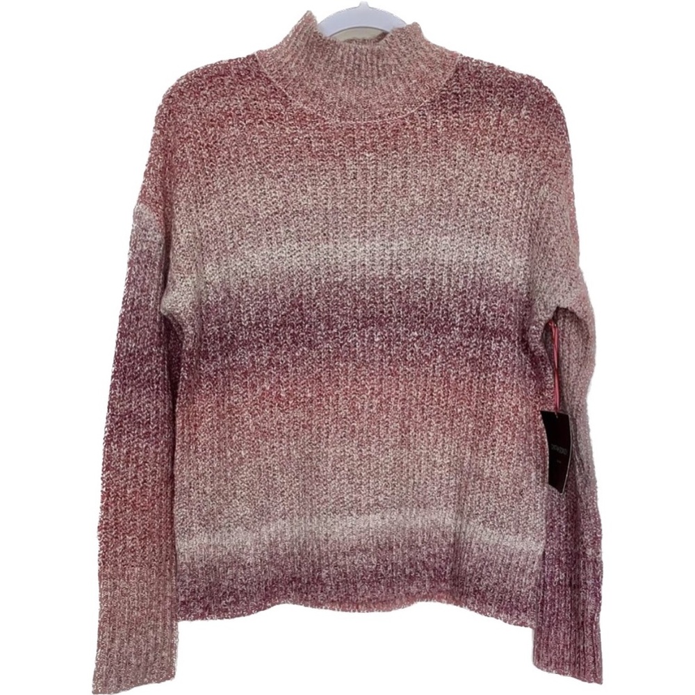 CYNTHIA ROWLEY | Ambre Striped Pink Turtleneck Sweater Size Small B41